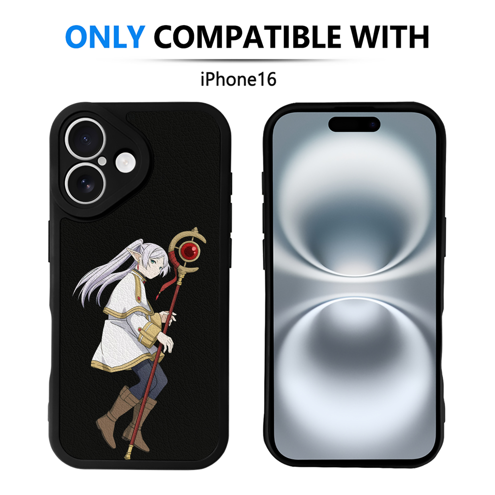 （画像用） 葬送のフリーレン Frieren 【iPhone 16シリーズ対応】シリコンスマホケース（レザー調） 材質：シリコン
